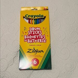 Zildijan / Crayola collaboration - colorful Crayola Drum Sticks w/ Practice Pad